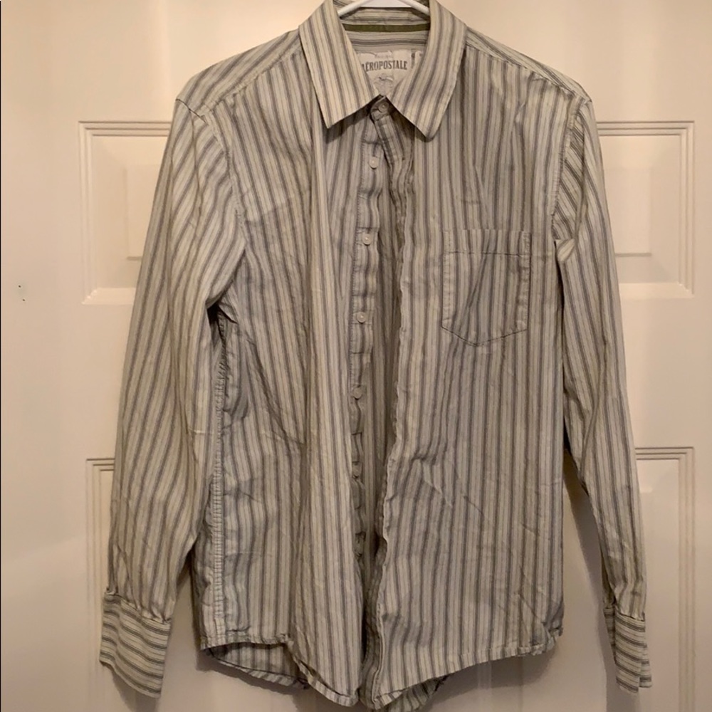 Green button down shirt